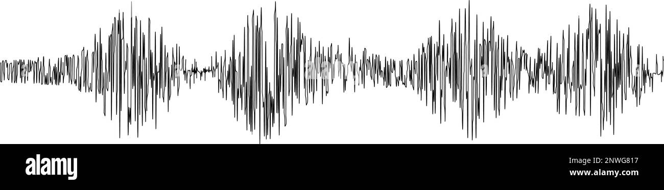 Polygraph or seismograph diagram isolated on white background. Seismogram or lie detector graph. Ground motion, earthquake line, sound or pulse record Stock Vector