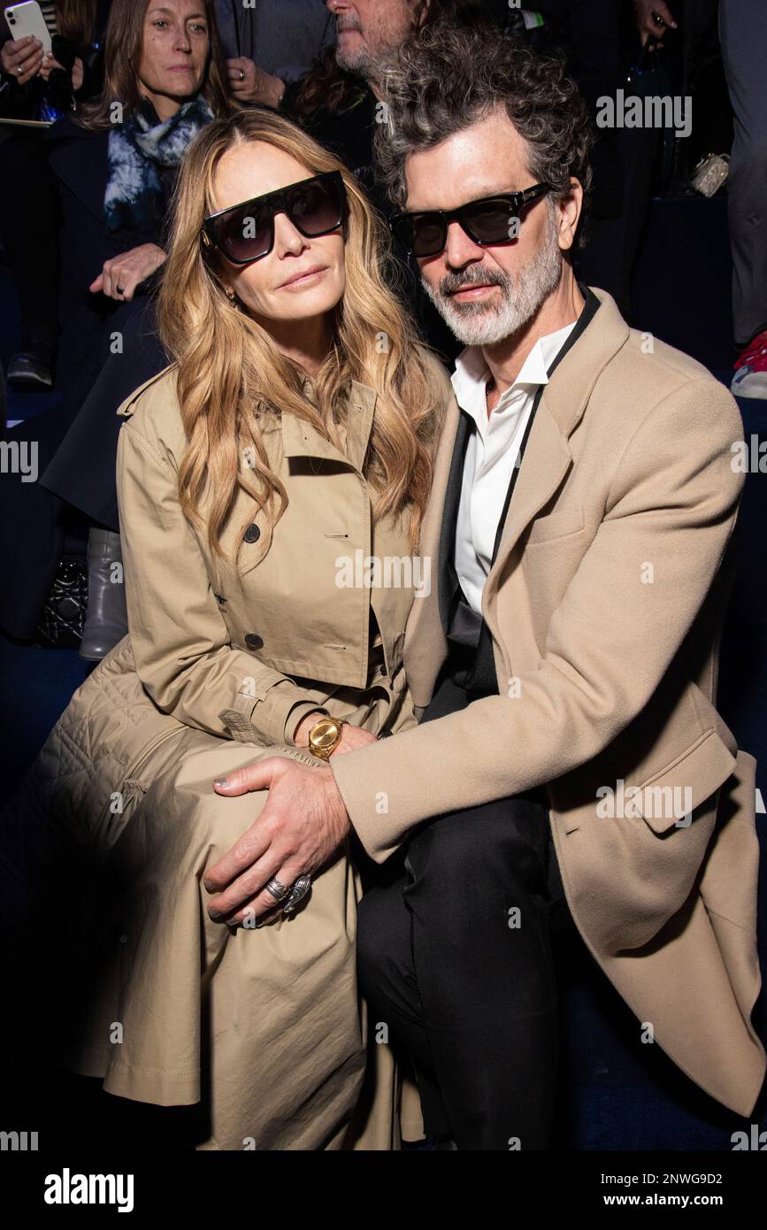 Elle Macpherson, left, and Doyle Bramhall arrive for the Christian Dior