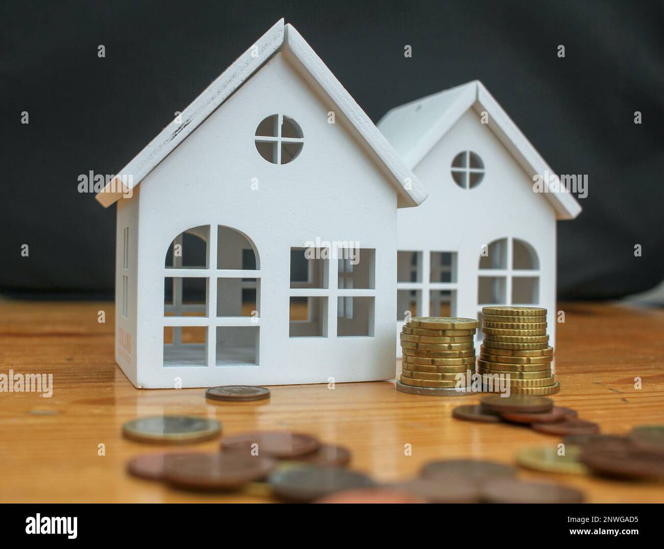 a lot of euros are needed to buy property in times of high interest rates Stock Photo