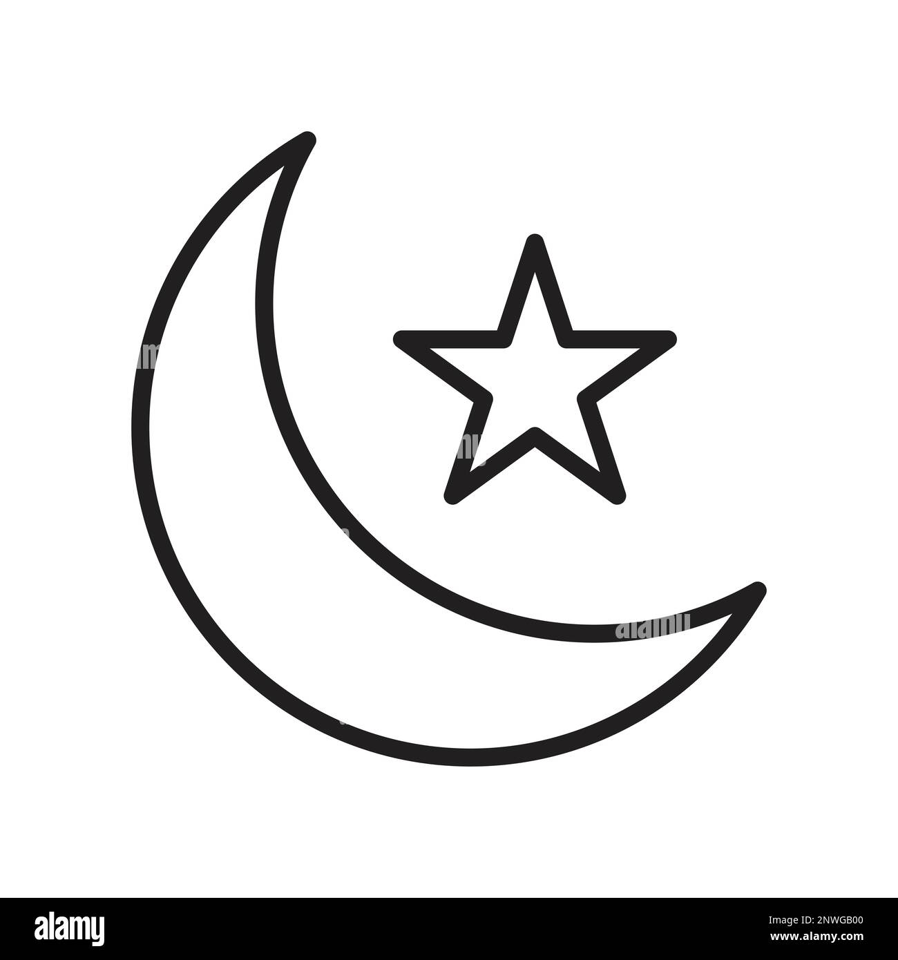 Islamic Icons Line Art Vector, Ramadan Kareem Elements, Eid Mubarak ...