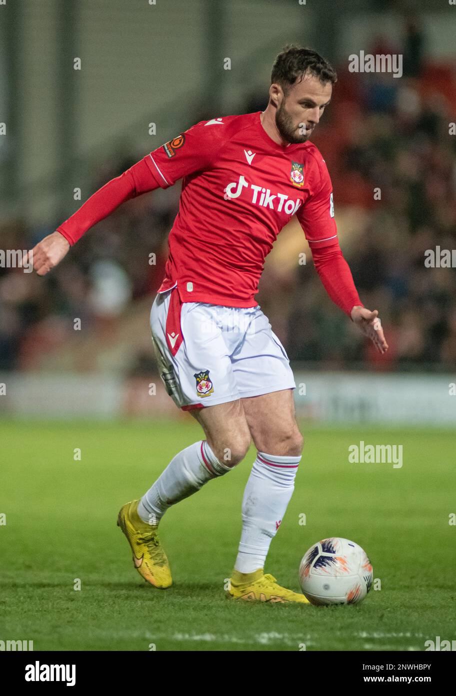 Wrexham's #14 Anthony Forde on the ball, during Wrexham Association Football Club V Chesterfield Football Club at The Racecourse Ground, in in the Vanarama National League. (Credit Image: ©Cody Froggatt/Alamy Live News) Stock Photo