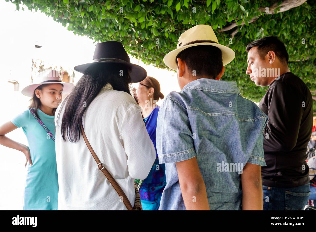 San Miguel de Allende Guanajuato Mexico,Historico Central historic center Zona Centro,wearing hat hats fedora fedoras,man men male,woman women lady fe Stock Photo