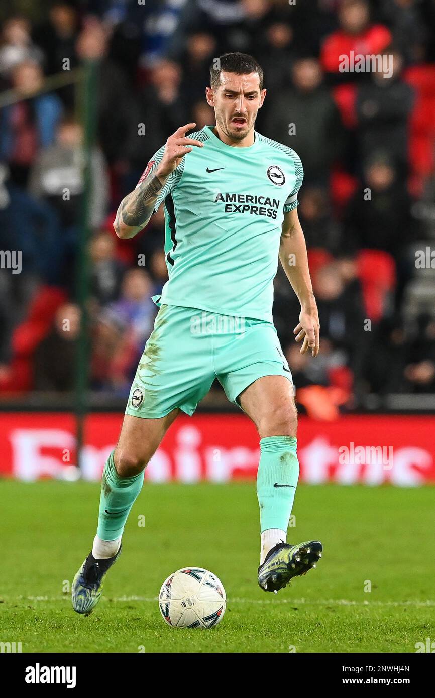 Lewis Dunk #5 of Brighton & Hove Albion in action during the game during the Emirates FA Cup Fifth Round match Stoke City vs Brighton and Hove Albion at Bet365 Stadium, Stoke-on-Trent, United Kingdom, 28th February 2023 (Photo by Craig Thomas/News Images) in, on 2/28/2023. (Photo by Craig Thomas/News Images/Sipa USA) Credit: Sipa USA/Alamy Live News Stock Photo