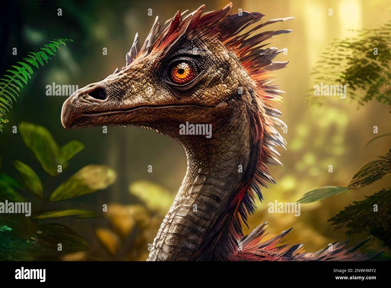 Gallimimus dinosaur in jungle hi-res stock photography and images - Alamy