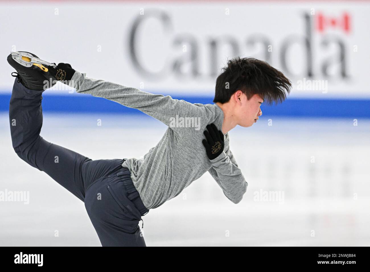 Nozomu YOSHIOKA (JPN), during Men Practice, at the ISU World Junior Figure Skating Championships