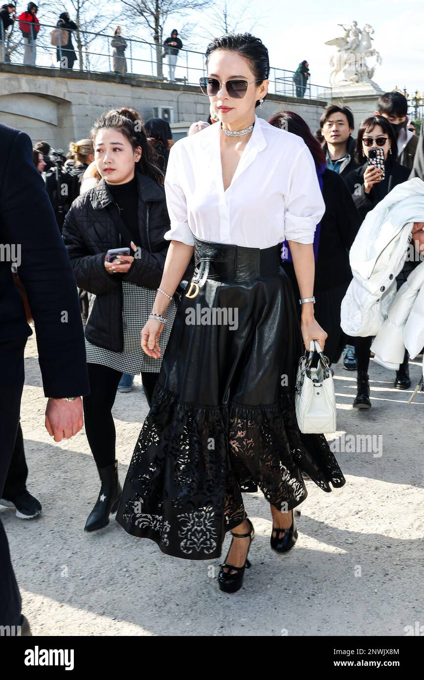 Paris, France. February 28, 2023, A guest attends of the Dior show during  Paris Fashion Week Womenswear Fall/Winter 2023-2024 on February 28, 2023 in  Paris, France. (Photo by Lyvans Boolaky/ÙPtertainment/Sipa USA Stock
