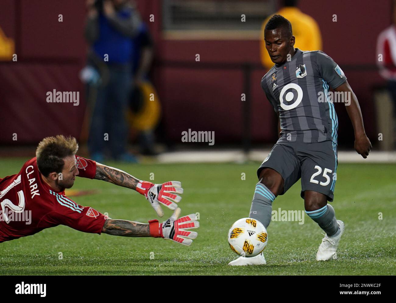 Portland Timbers goalkeeper Steve Clark is unable to break up a pass