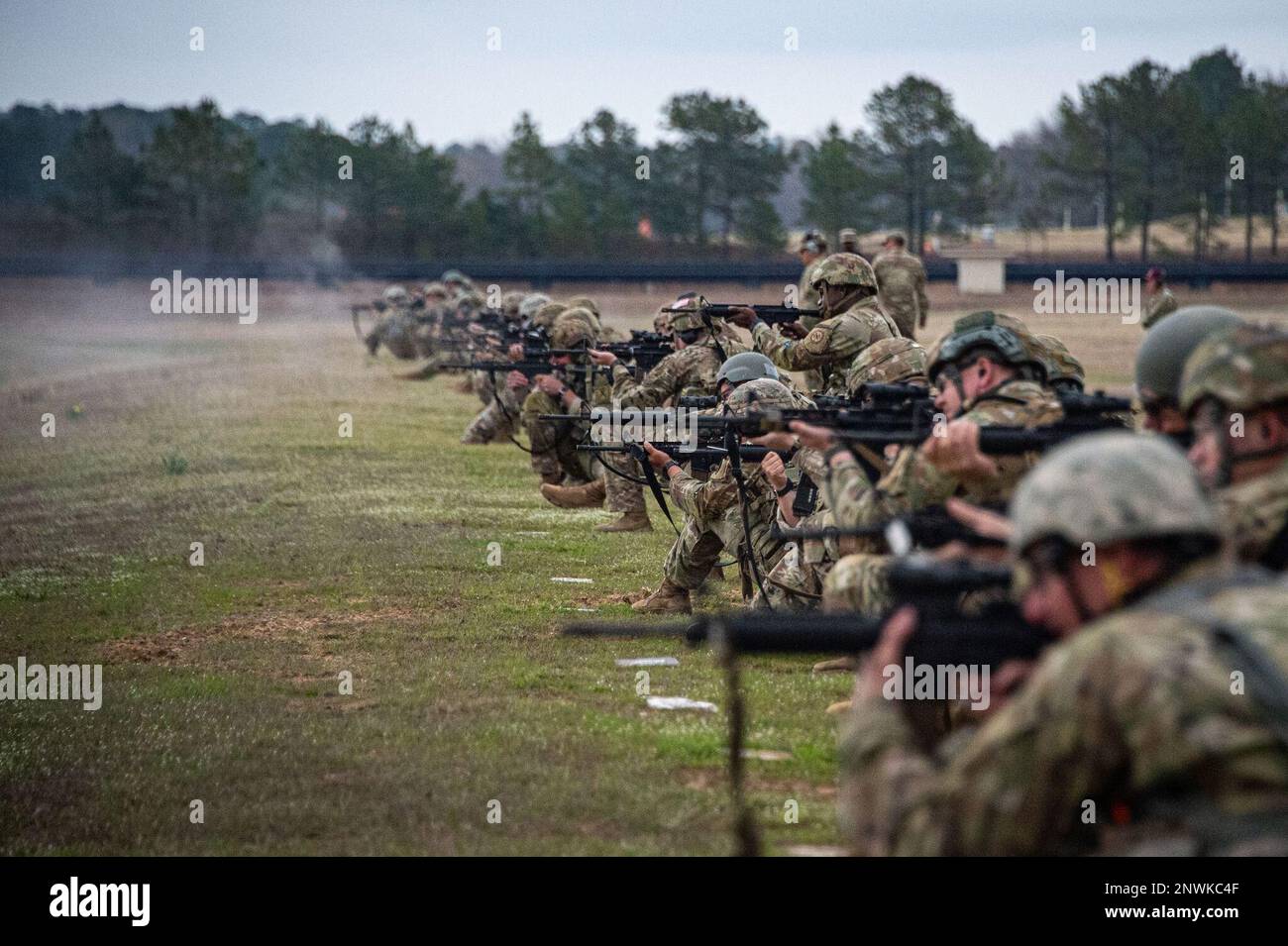 U.S. and International #marksman compete during the 51st WPW hosted by #ngmtc at Camp Robinson, Ark., Mar. 29, 2022. Photos by SSG Israel Sanchez Stock Photo