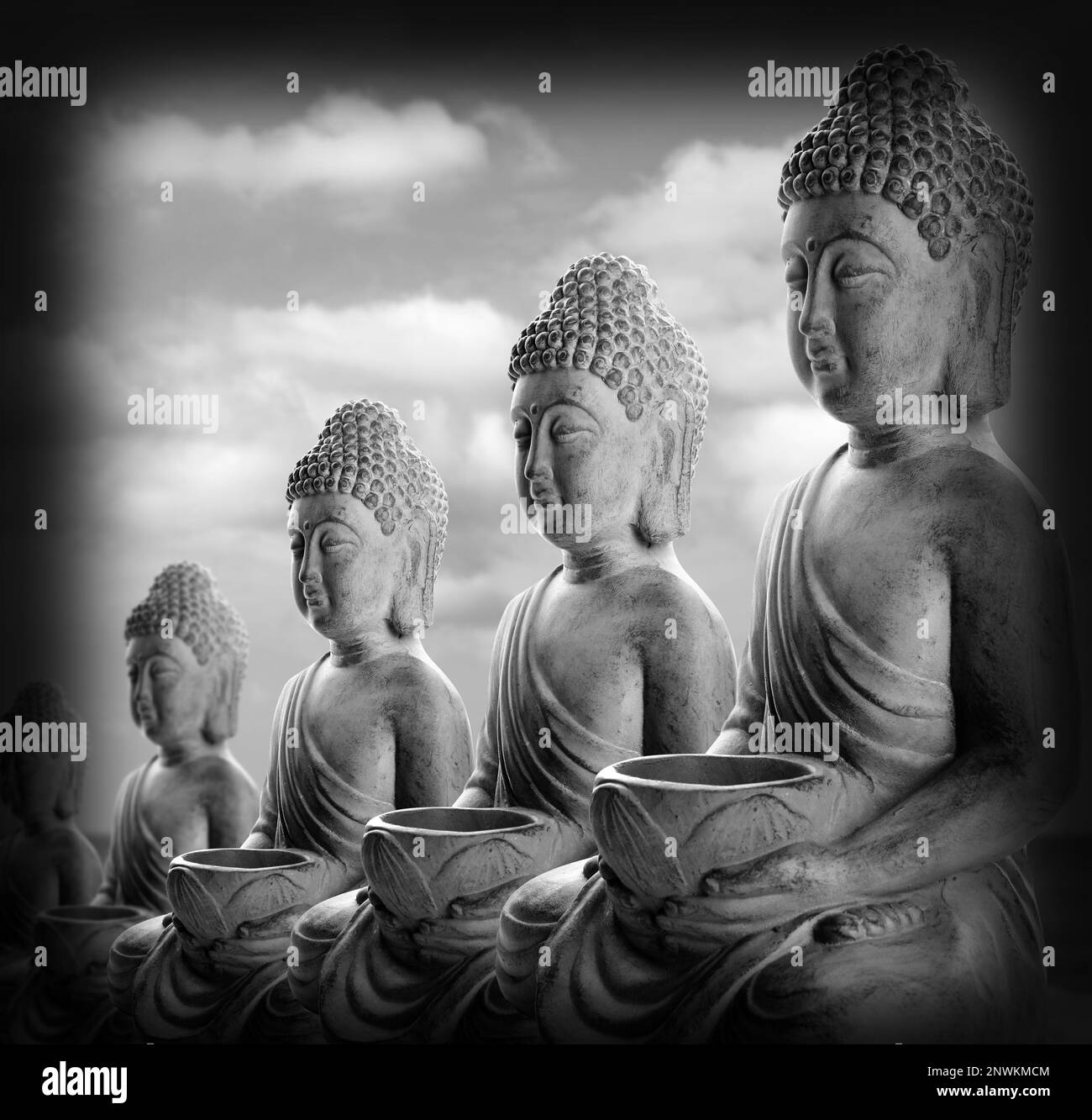 Buddhism flower nobody Black and White Stock Photos & Images - Alamy