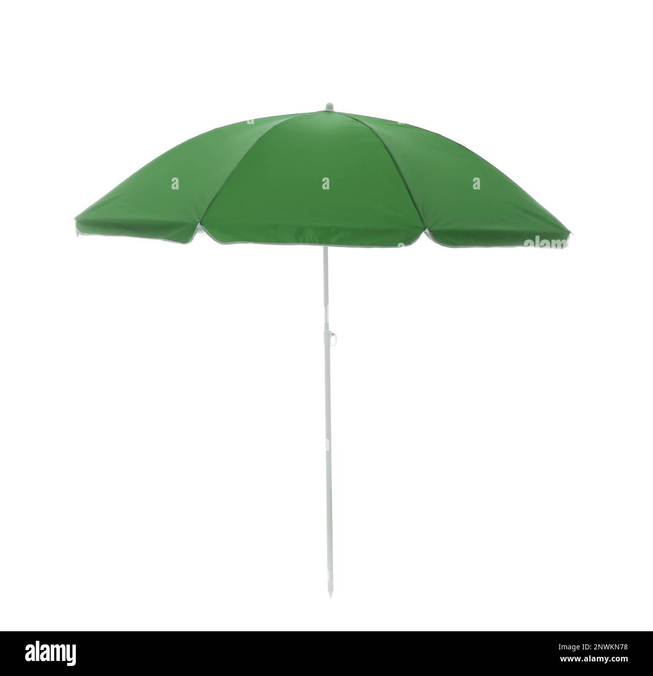 Open green beach umbrella isolated on white Stock Photo - Alamy