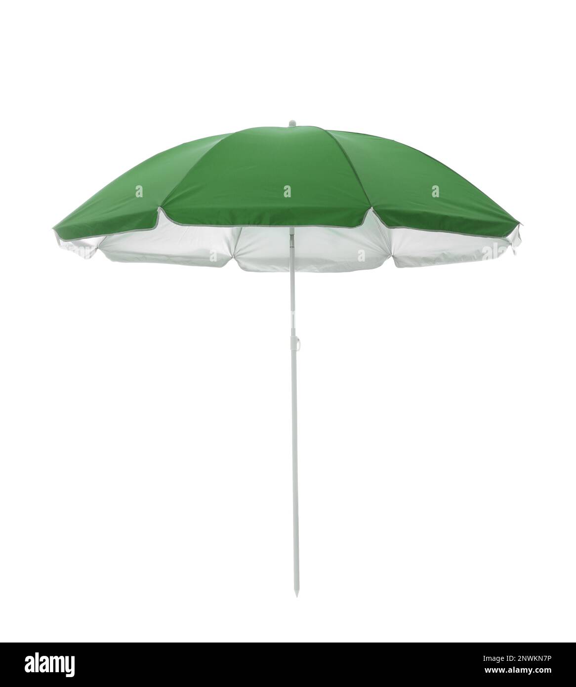Open green beach umbrella isolated on white Stock Photo - Alamy