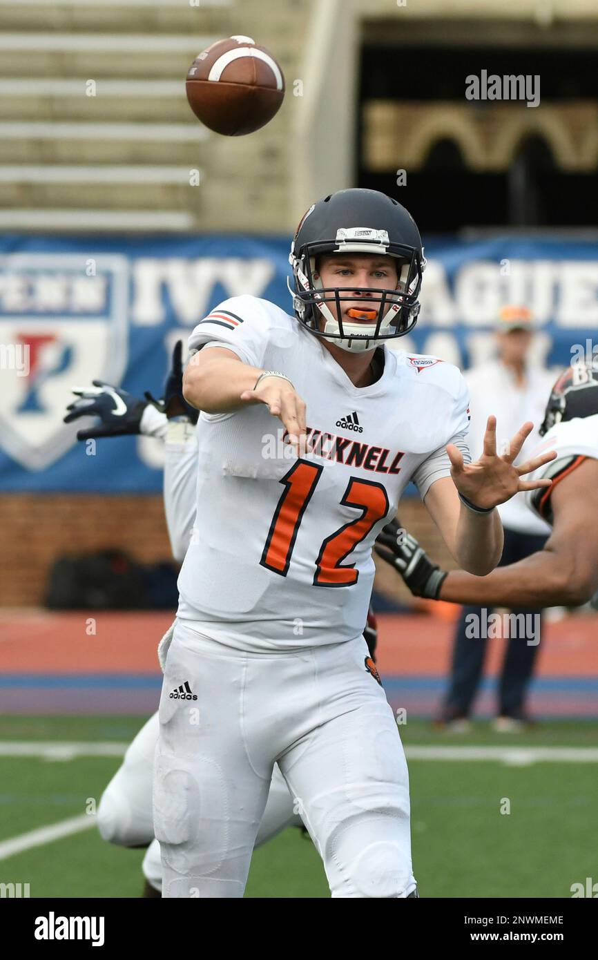 PHILADELPHIA, PA SEPTEMBER 15 Bucknell Bison quarterback Logan Bitikofer (12) throws a screen