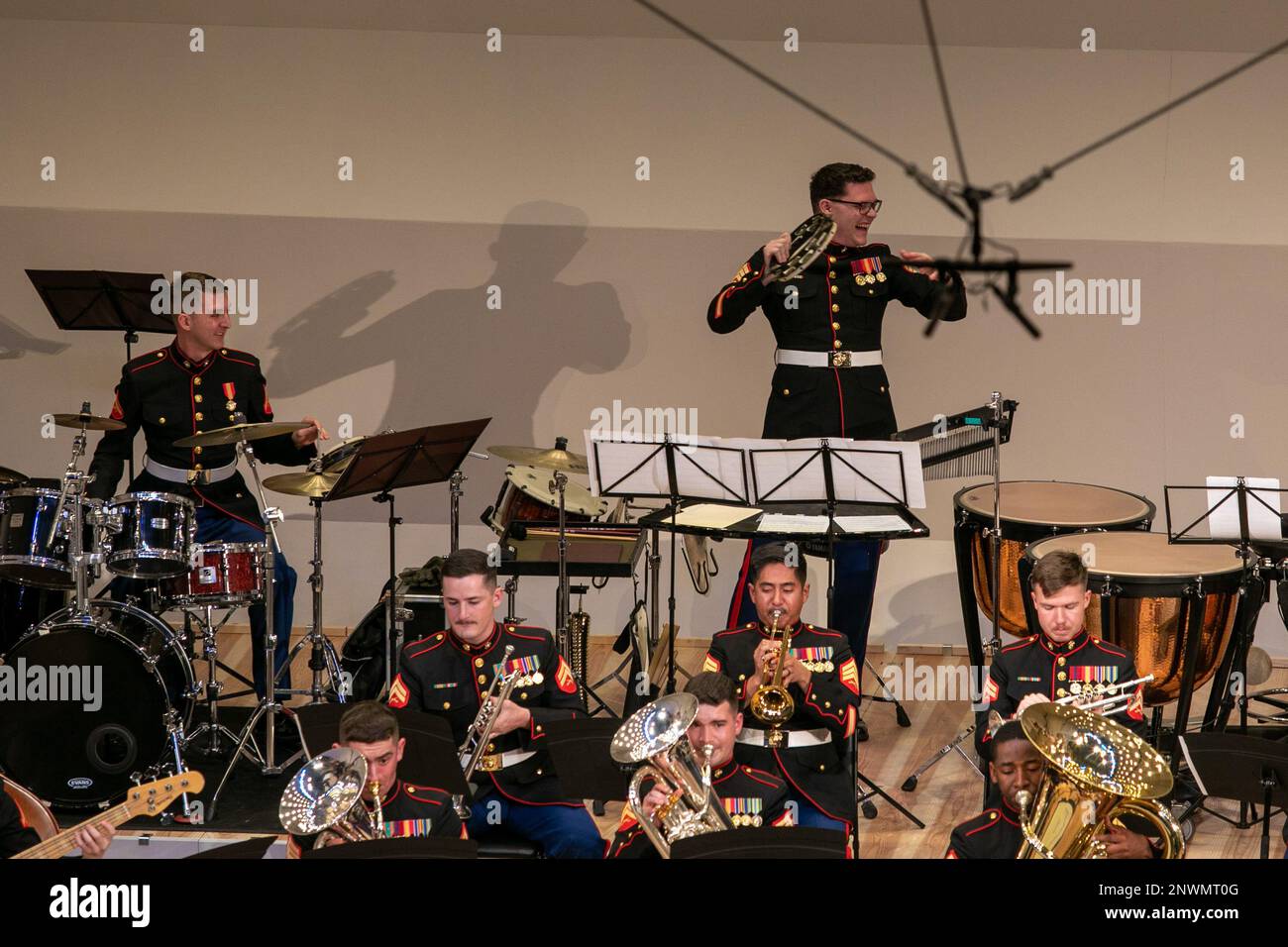 U.S. Marines with the III Marine Expeditionary Force Band perform in ...