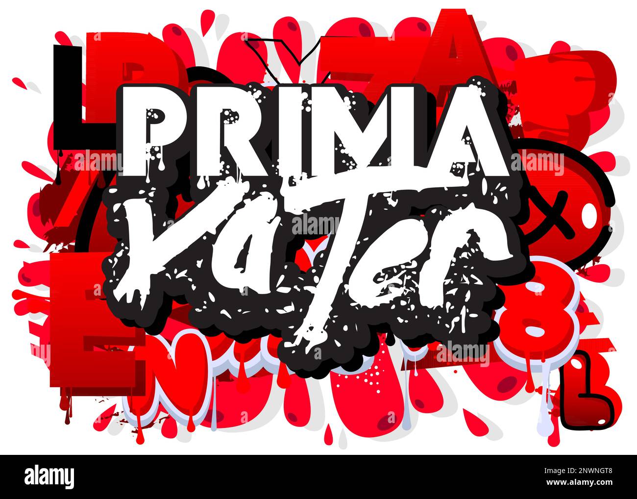 German words for Prima Vater means Awesome Father. Graffiti tag. Abstract modern street art decoration performed in urban painting style. Stock Vector