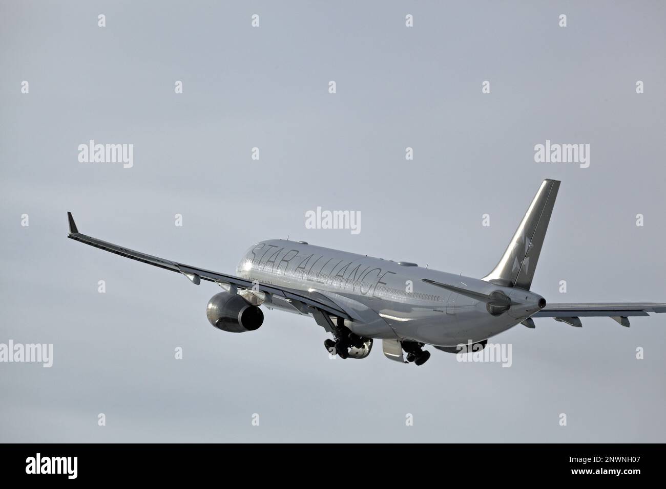 Montreal, Canada - November 22, 2022: Airbus 330-300 Air Canada in Star Alliance livery C-GEGI departing from YUL, Montreal International airport. Stock Photo
