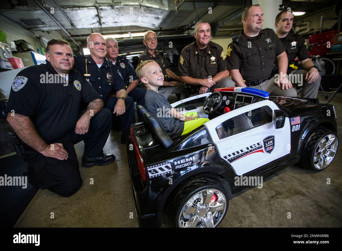 In this Tuesday, Sept. 4, 2018 photo, Conner Burton, 5, poses for a