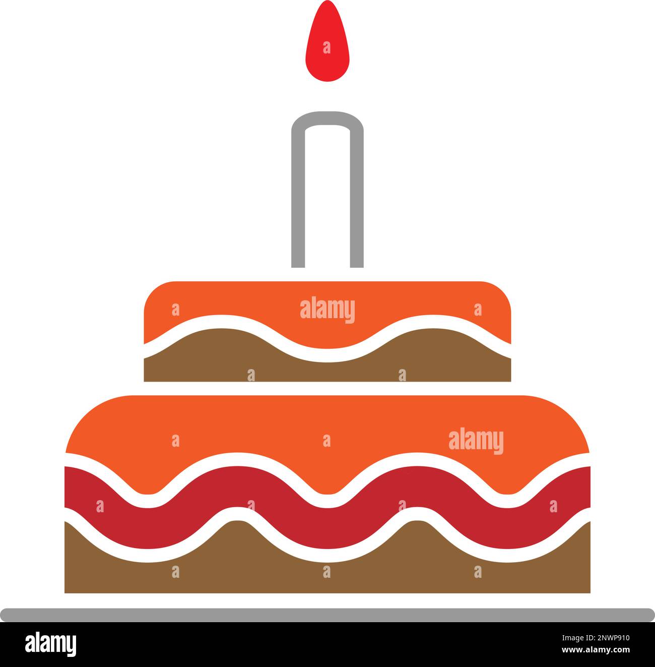 Birthday cake icon clipart illustration vector design Stock Vector
