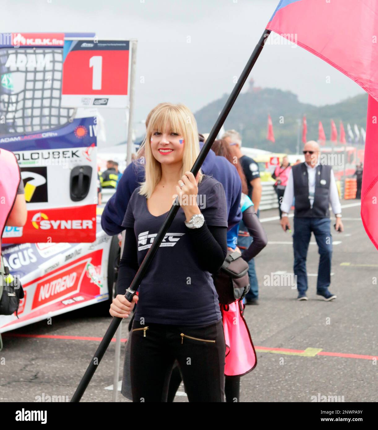 September 2, 2018 - Most, Czechy - third race, Czech grid girl .FIA  European Truck Racing Championship 2018, 5th race weekend, Autodrom  Most,September 01, 2018, .in the5th of 8 racing weekends in