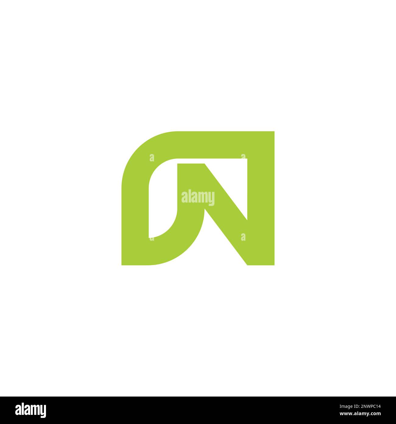 letter n leaf simple geometric line logo vector Stock Vector