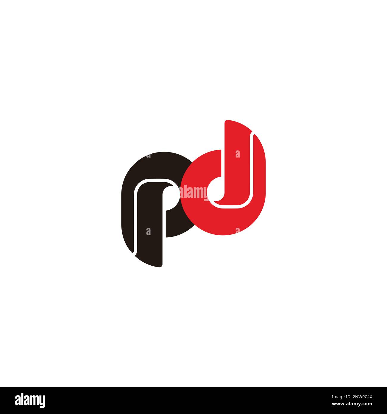 letter pd linked geometric colorful logo vector Stock Vector