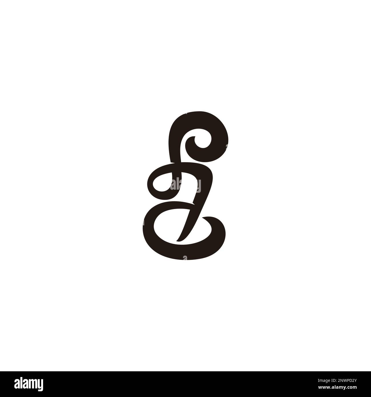 letter sd curves linked logo vector Stock Vector