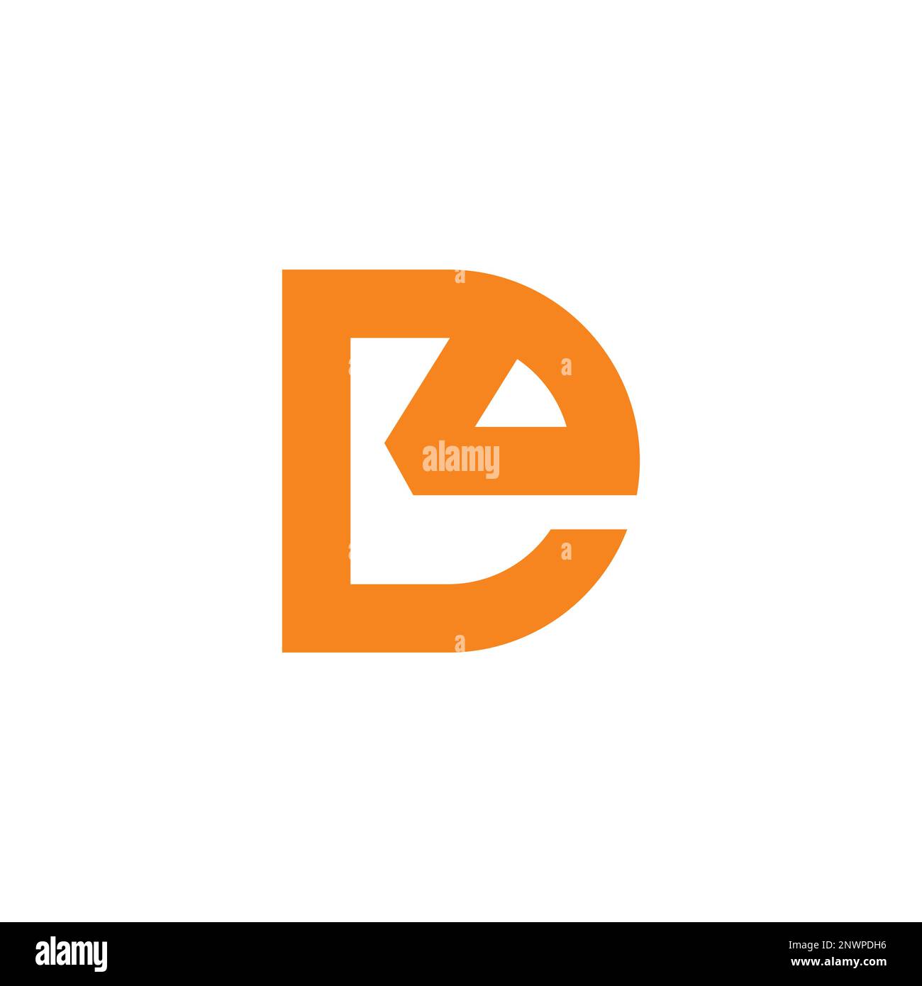 letter de simple geometric line logo vector Stock Vector