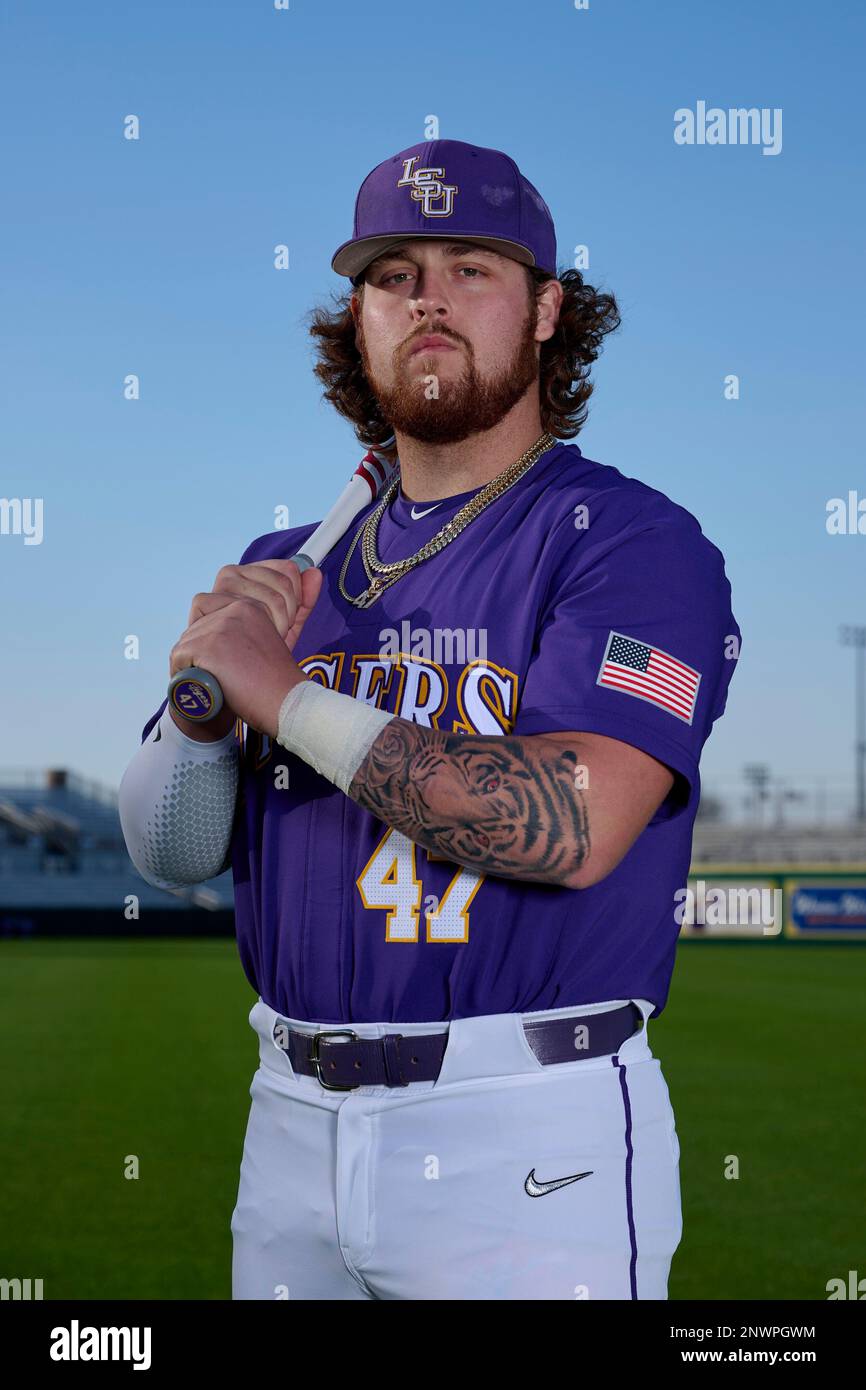 LSU Tigers Tommy White (47) poses for a photo on January 12, 2023 at