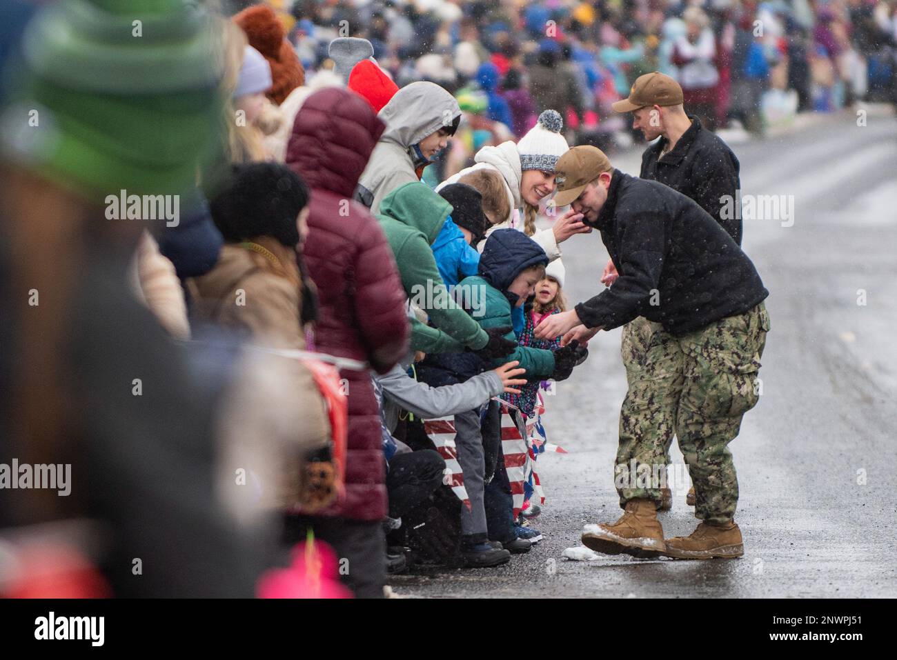 Idahoans from across the state welcomed a contingent of the first U.S. Navy Sailors assigned to the USS IDAHO SSN 799 nuclear powered attack submarine. The USS Idaho Commissioning Committee sponsored the six Sailors’ weeklong tour during the last week in January to the Gem State to encourage them to become familiar with all things Idaho. Idahoans welcomed Lt. Commander Darrell Smith, Master Chief Petty Officer Travis Skipper, Lt. Beckett Lemley, Machinist Mate 1st Class Justin Teal, Information Technology 2nd Class Peyton Freck and Machinist Mate 3rd Class Gianni Luzzetti across the state. Ida Stock Photo