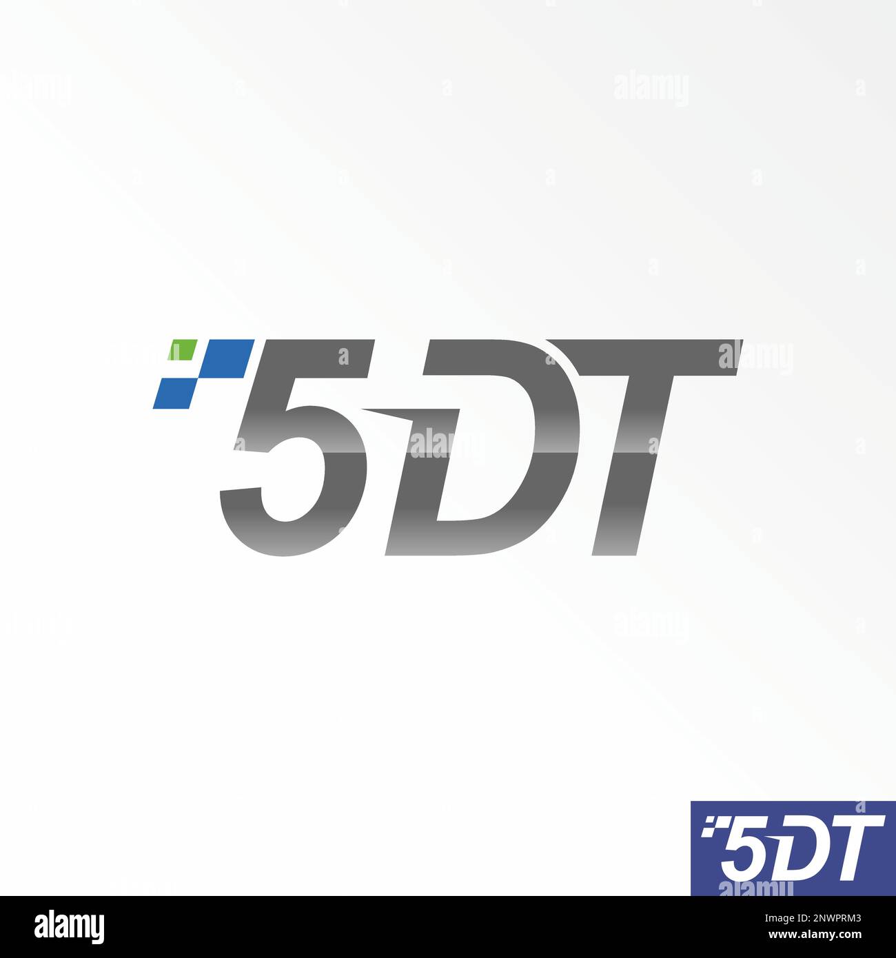 Simple and unique letter or word 5DT sans serif font with tech or sport ...