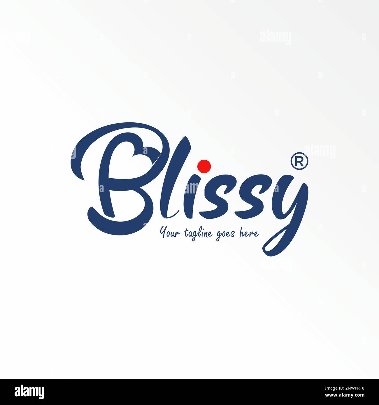 Letter or writing BLISSY handwritten font with love on word B image
