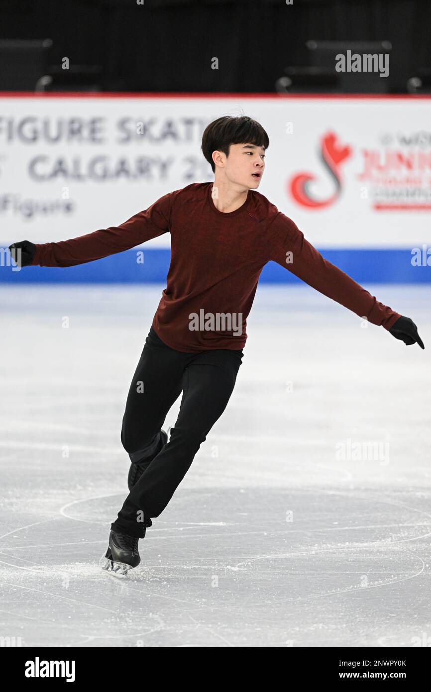 Yudong CHEN (CHN), during Men Practice, at the ISU World Junior Figure
