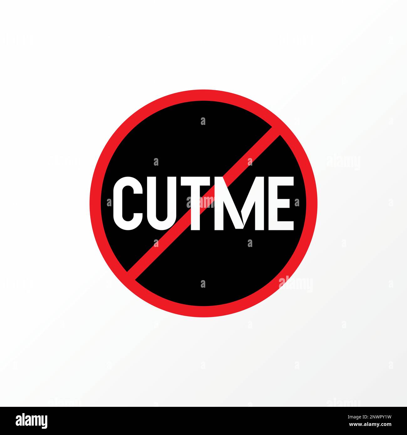 Unique but simple letter or writing CUT ME sans serif font on 