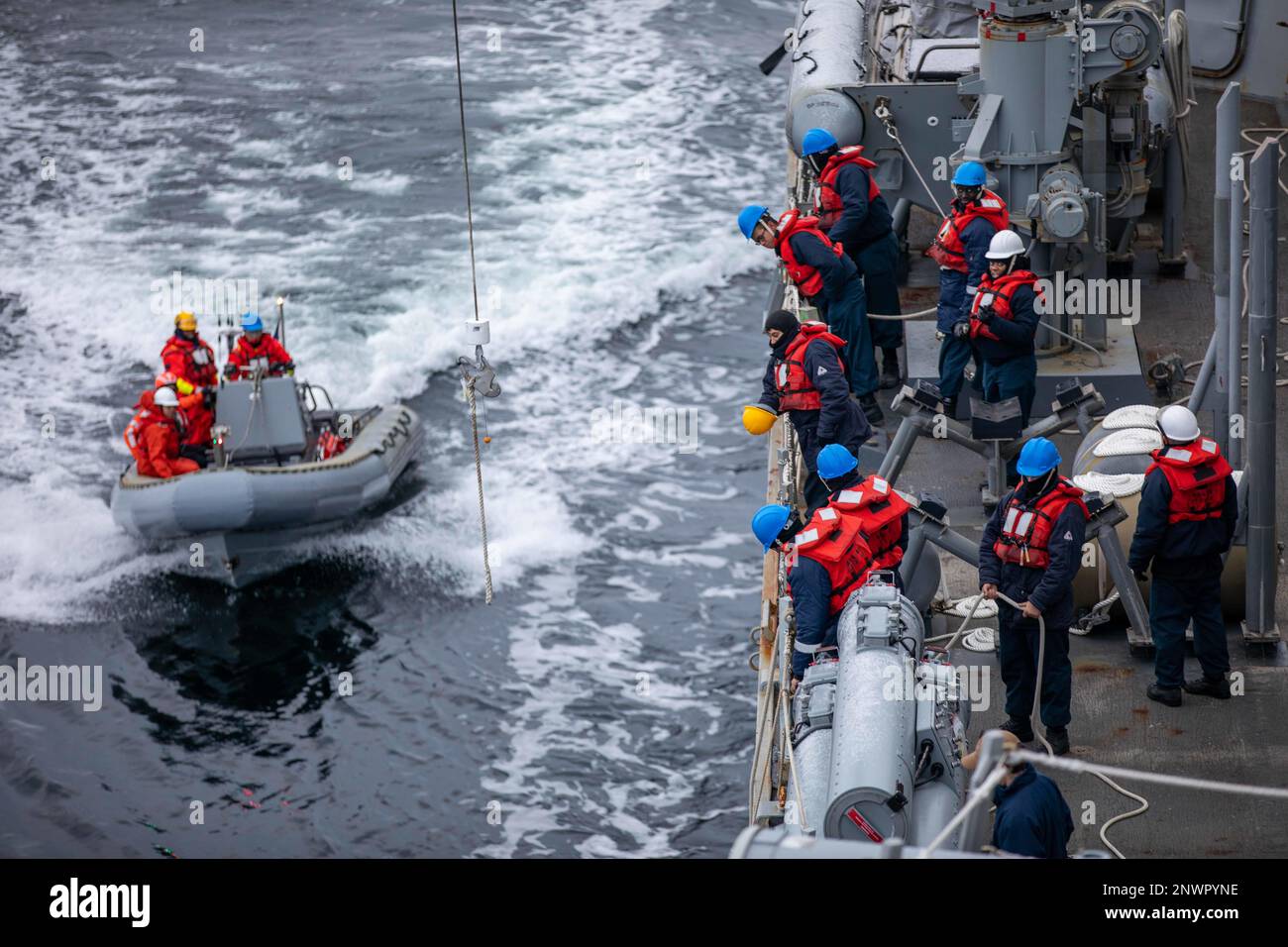 BALTIC SEA (Jan. 23, 2023) Sailors in a rigid-hull inflatable boat ...