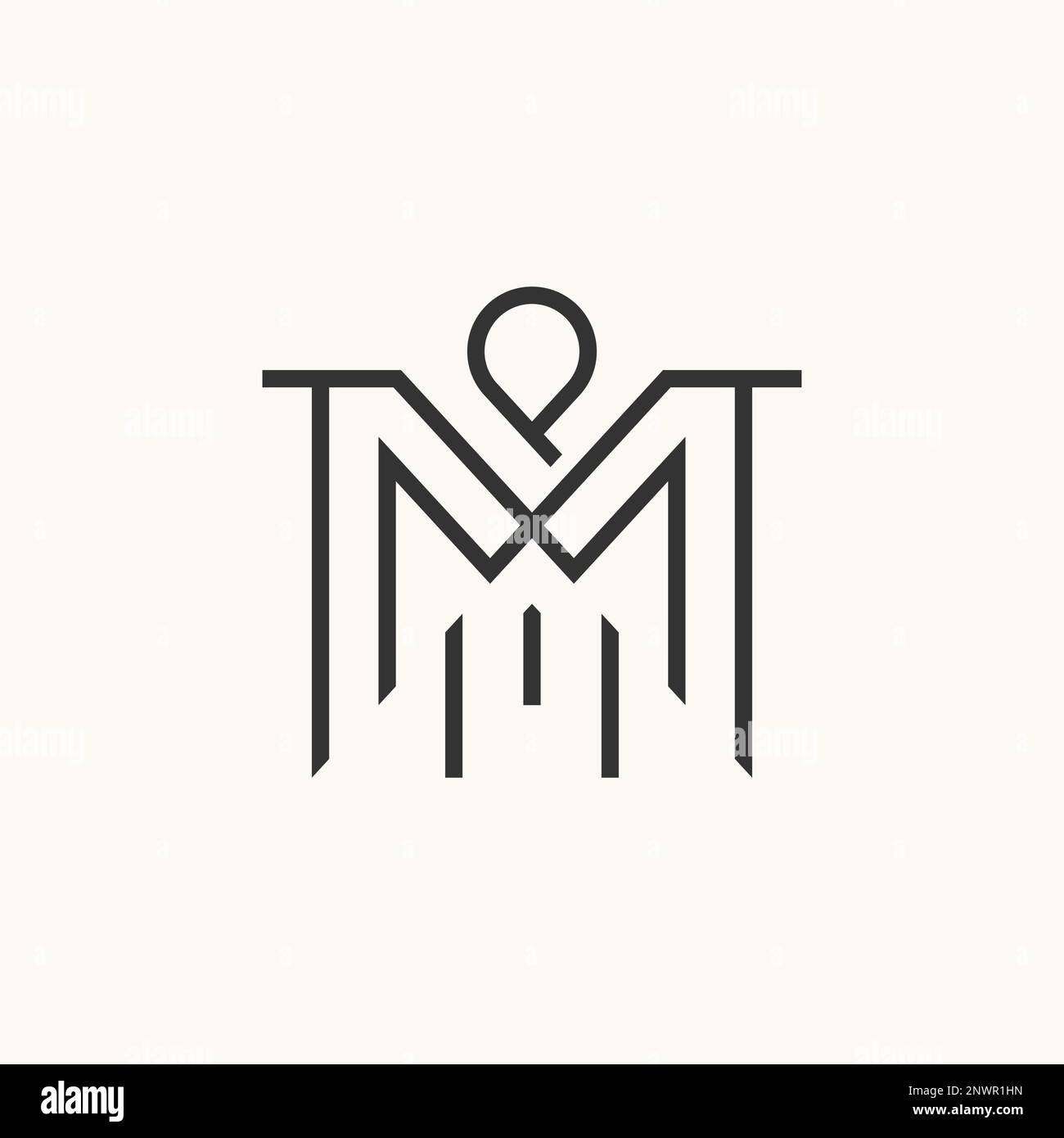 Letters mm logo initials monogram minimalist Vector Image
