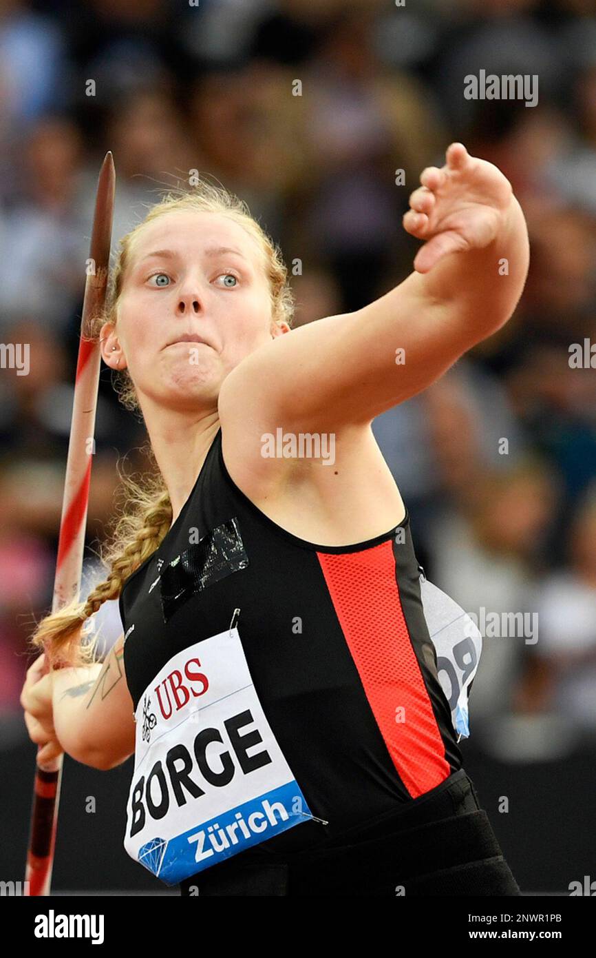 Norway's Sigrid competes in the women's javelin throw event