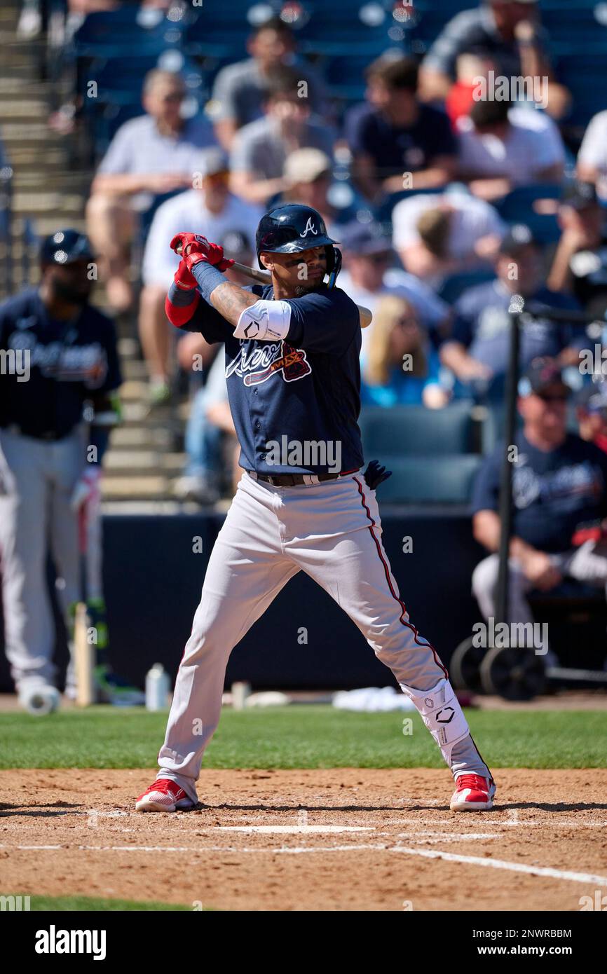 Atlanta Braves Orlando Arcia (11) bats during a spring training baseball  game against the New York Yankees on February 26, 2023 at George M.  Steinbrenner Field in Tampa, Florida. (Mike Janes/Four Seam