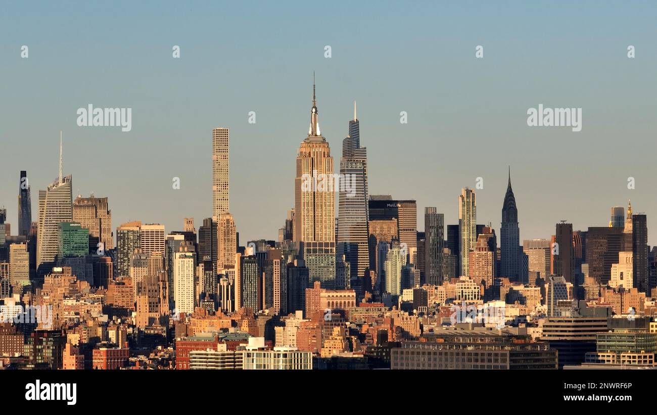 Aerial view over Midtown Manhattan in New York City Stock Photo - Alamy