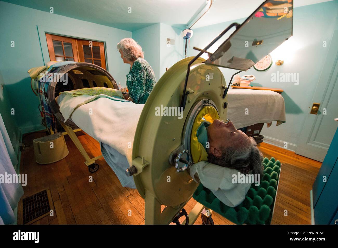 In this undated photo Mona Randolph, 82, prepares to sleep in a long, noisy, airtight, 75year