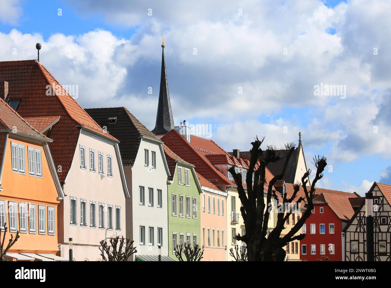 The historic old town of Bad Neustadt an der Saale with a view of the