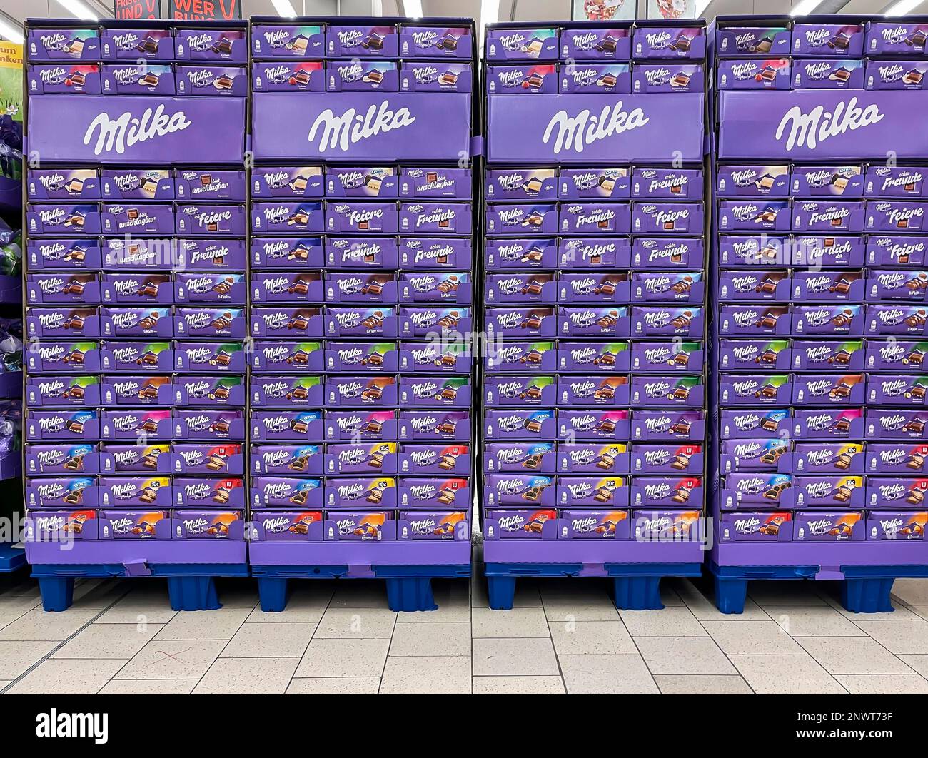 Stuttgart, Germany - March 3, 2021: Milka chocolate chocolates different  types variety background in Germany Stock Photo - Alamy
