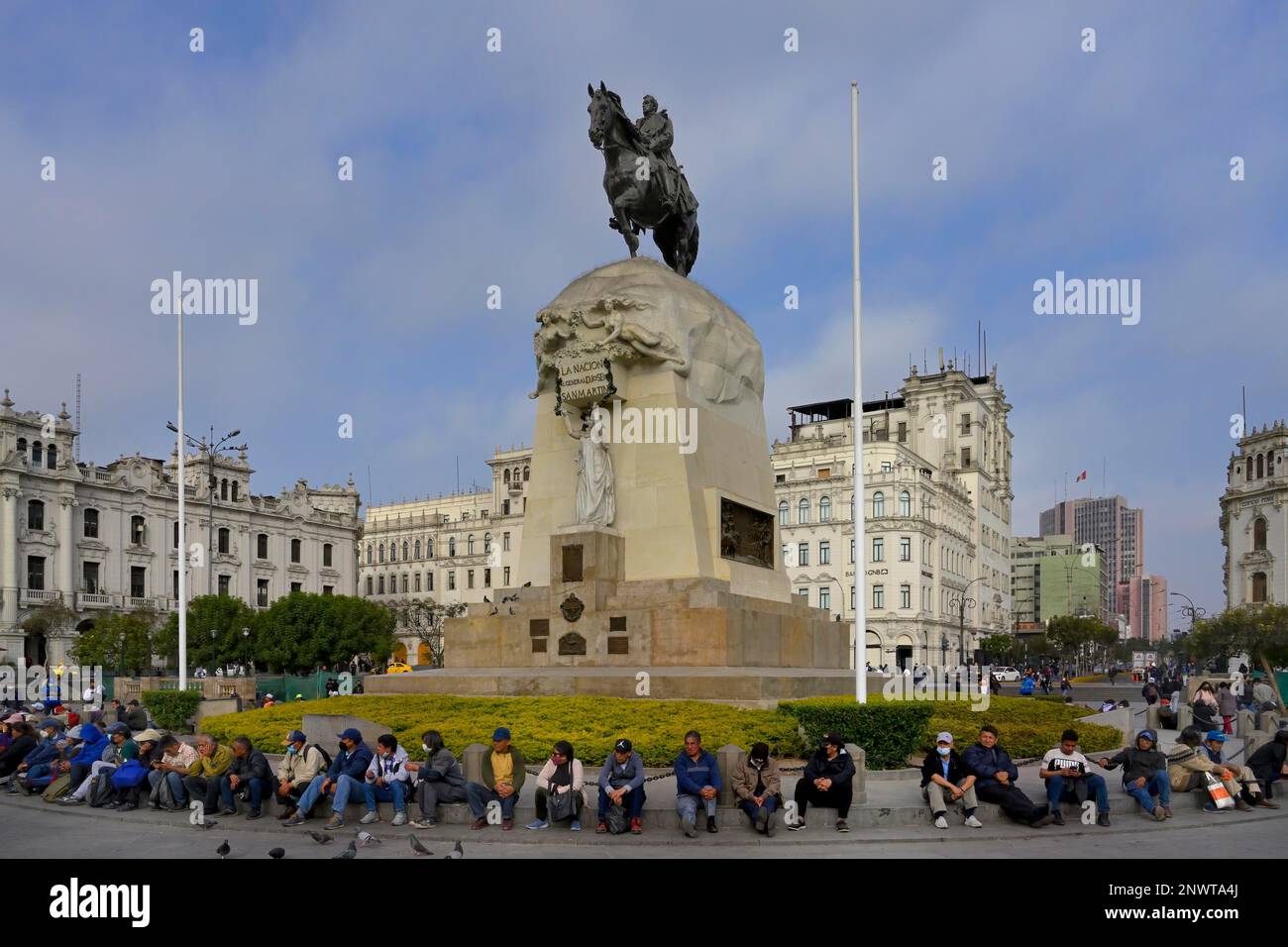 Monument to General Jose de San Martin, Plaza San Martin, Lima, Peru Stock Photo