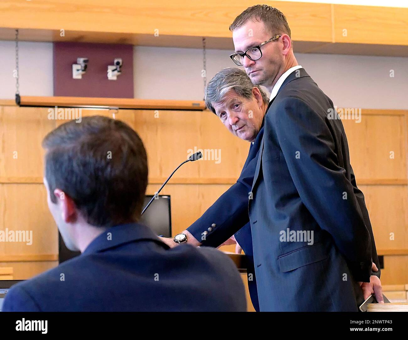 Adam Winger right and his lawyer Herm Olsen listen as Cache County