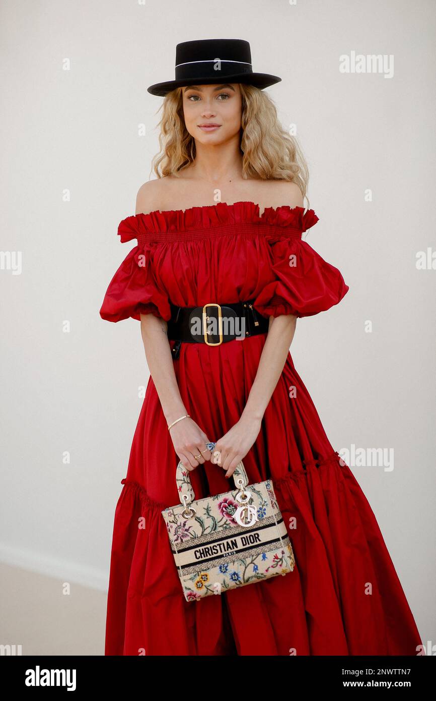 Street style, Rose Bertram arriving at Dior Fall-Winter 2023-2024 show