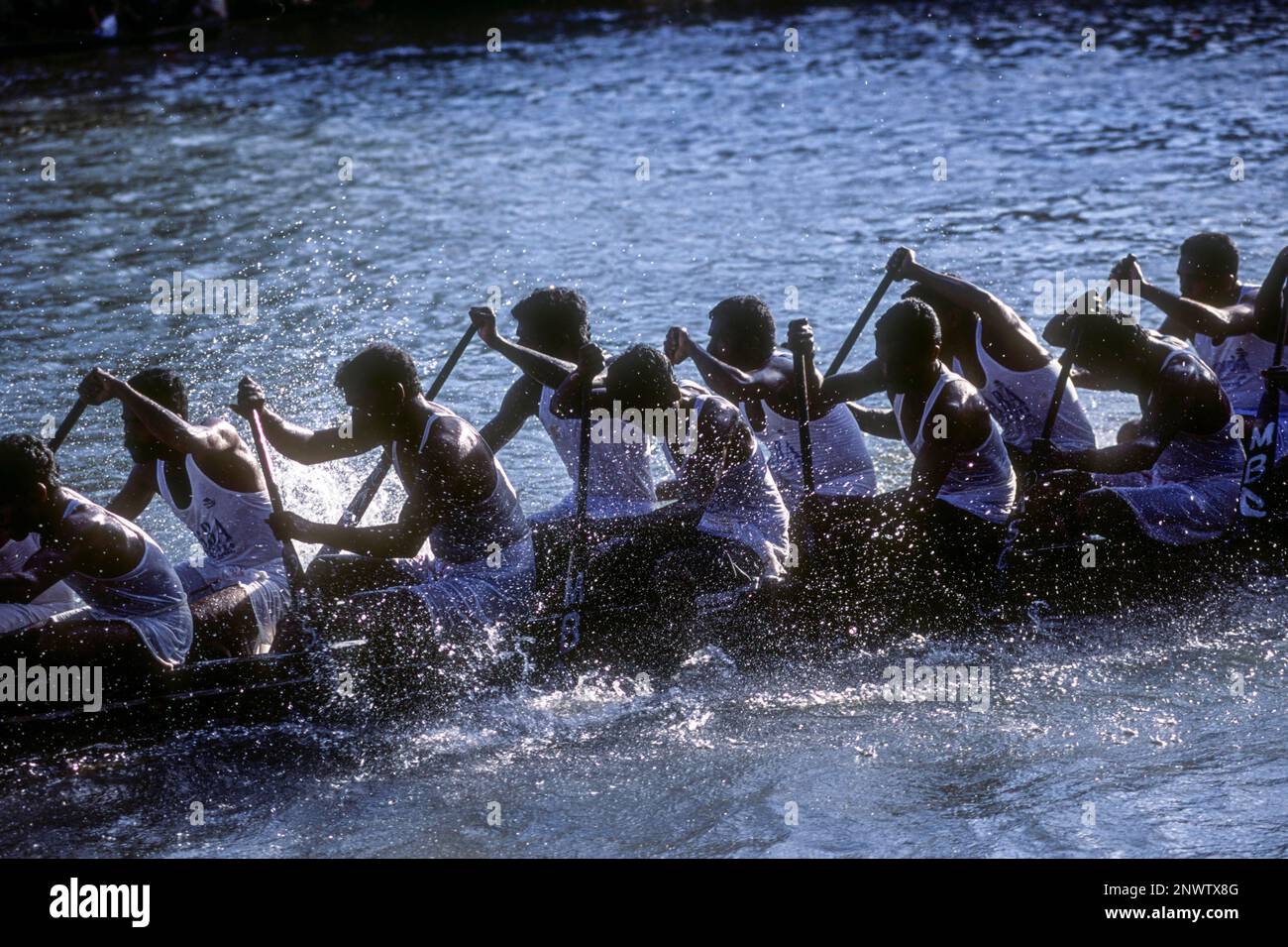 Snake chundan vallam Boat Racing at Alappuzha Alleppey, Kerala, South