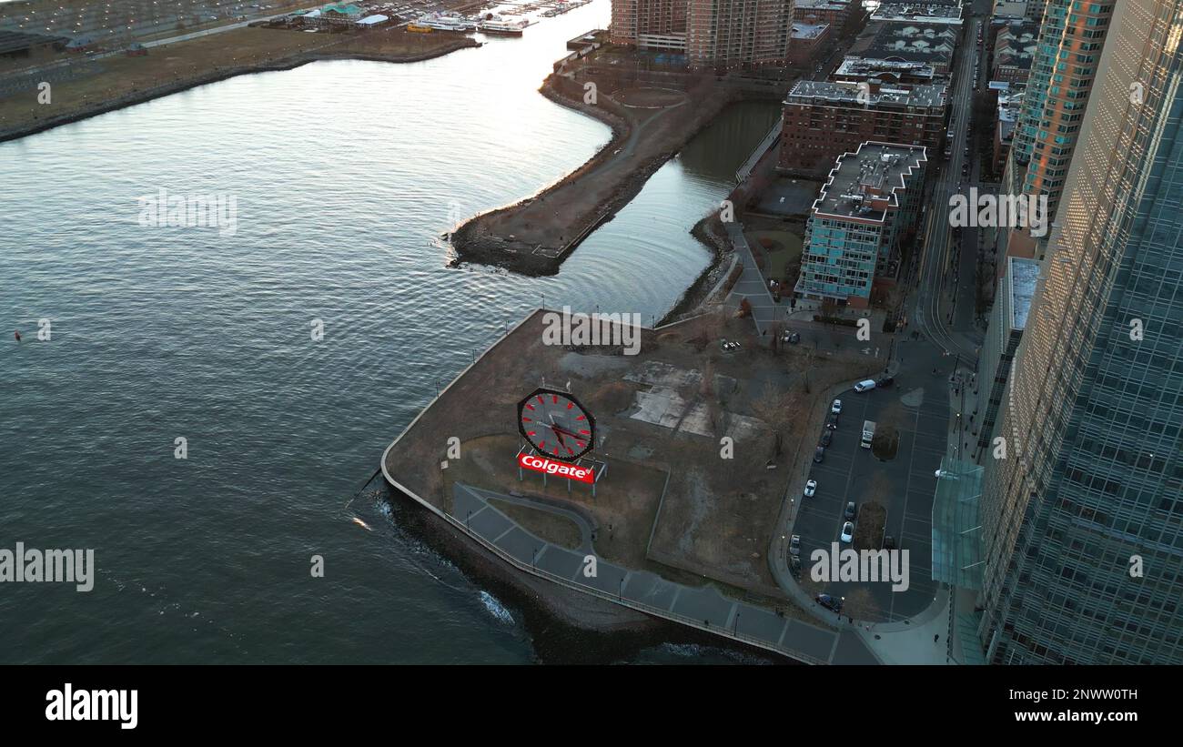 Famous Colgate Clock in Jersey City NEW YORK, USA FEBRUARY 15, 2023