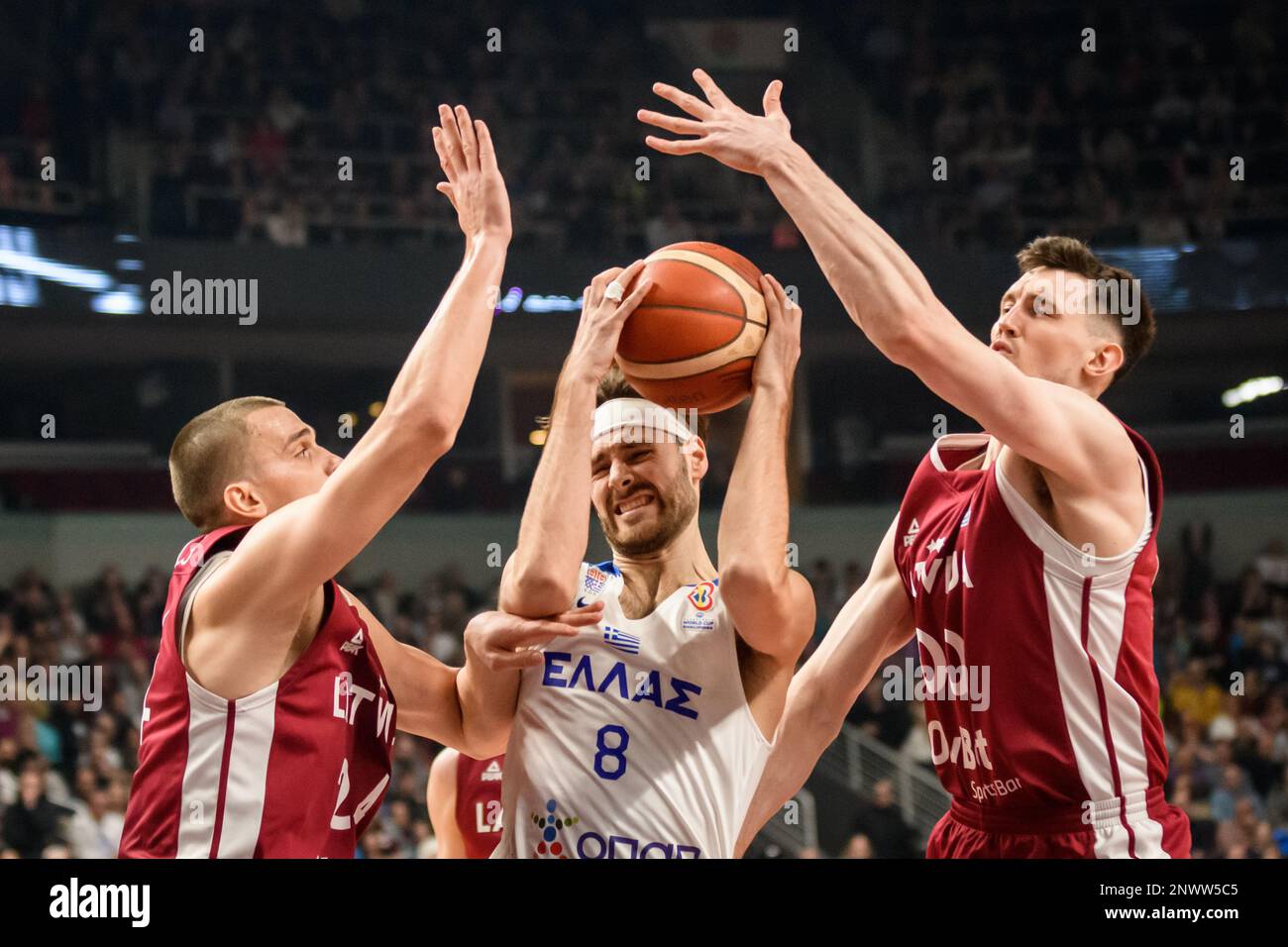 RIGA, LATVIA. 27th February 2023. Latvia vs. Greece, FIBA Basketball ...
