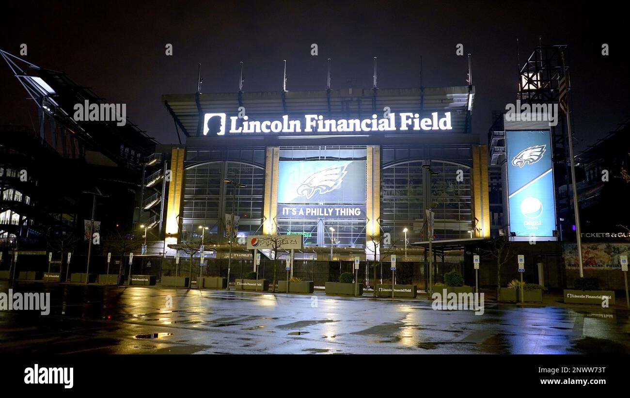 Lincoln Financial Field - home of the Philadelphia Eagles - PHILADELPHIA, USA - FEBRUARY 16, 2023 Stock Photo