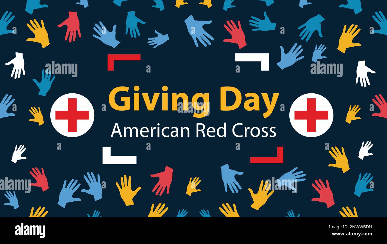 American Red Cross Giving Day vector banner design with dark blue