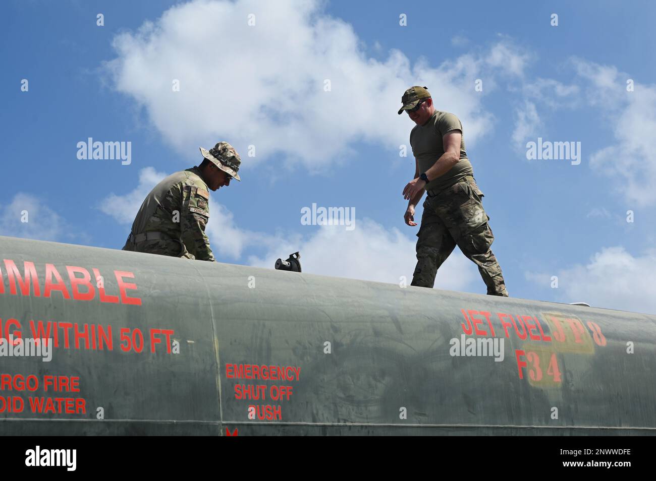 U.S. Air Force Staff Sgt. Mario Casilla, fuels distribution operator ...