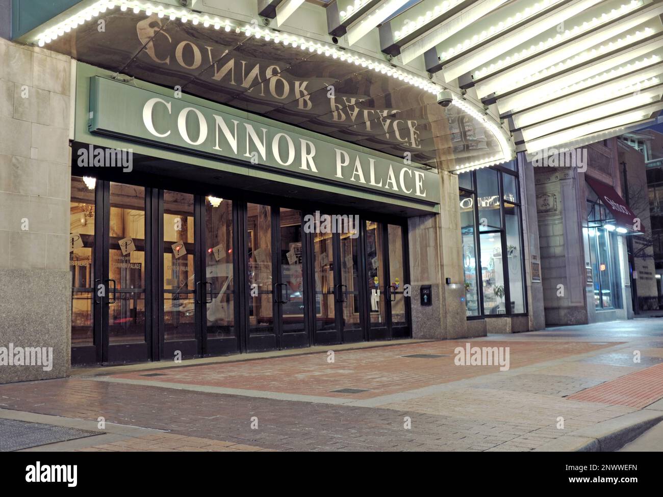 The Connor Palace, the French Renaissance Style theater opened in 1922, is part of the Playhouse Square theater district in Cleveland, Ohio, USA. Stock Photo